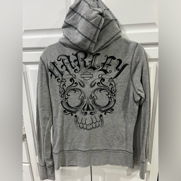 Harley Davidson women’s reversible zip up hoodie. - Picture 2 of 6
